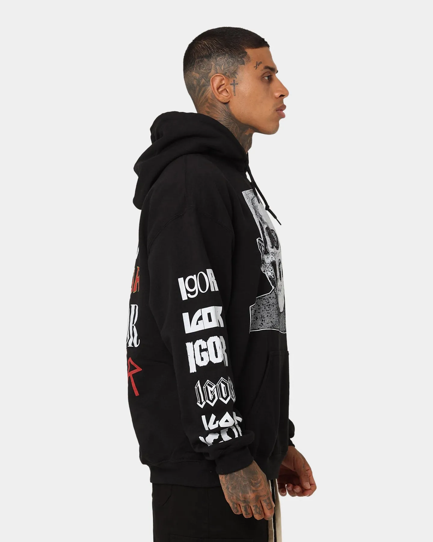 Goat Crew Stacked Logo Hoodie Black Wash