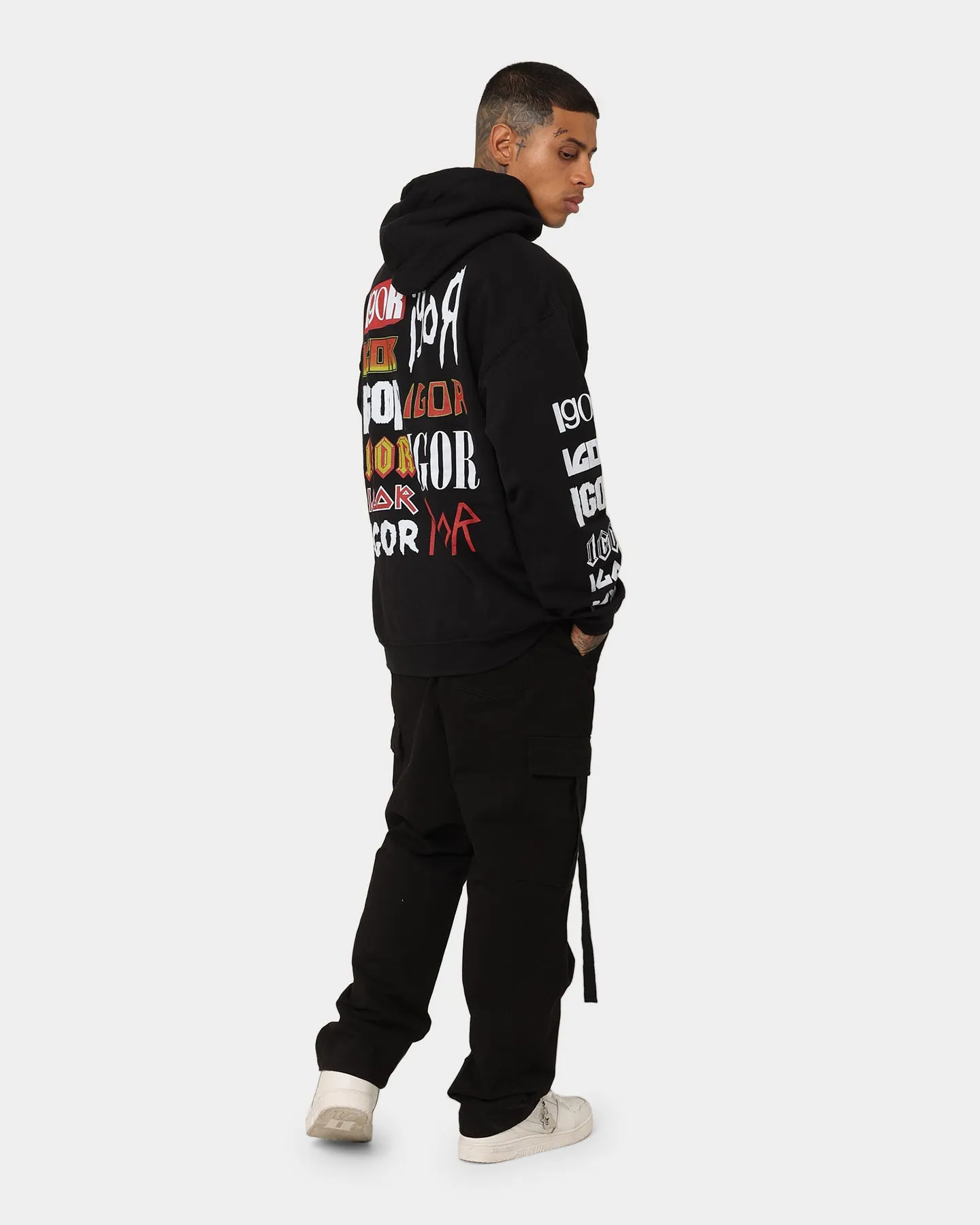 Goat Crew Stacked Logo Hoodie Black Wash