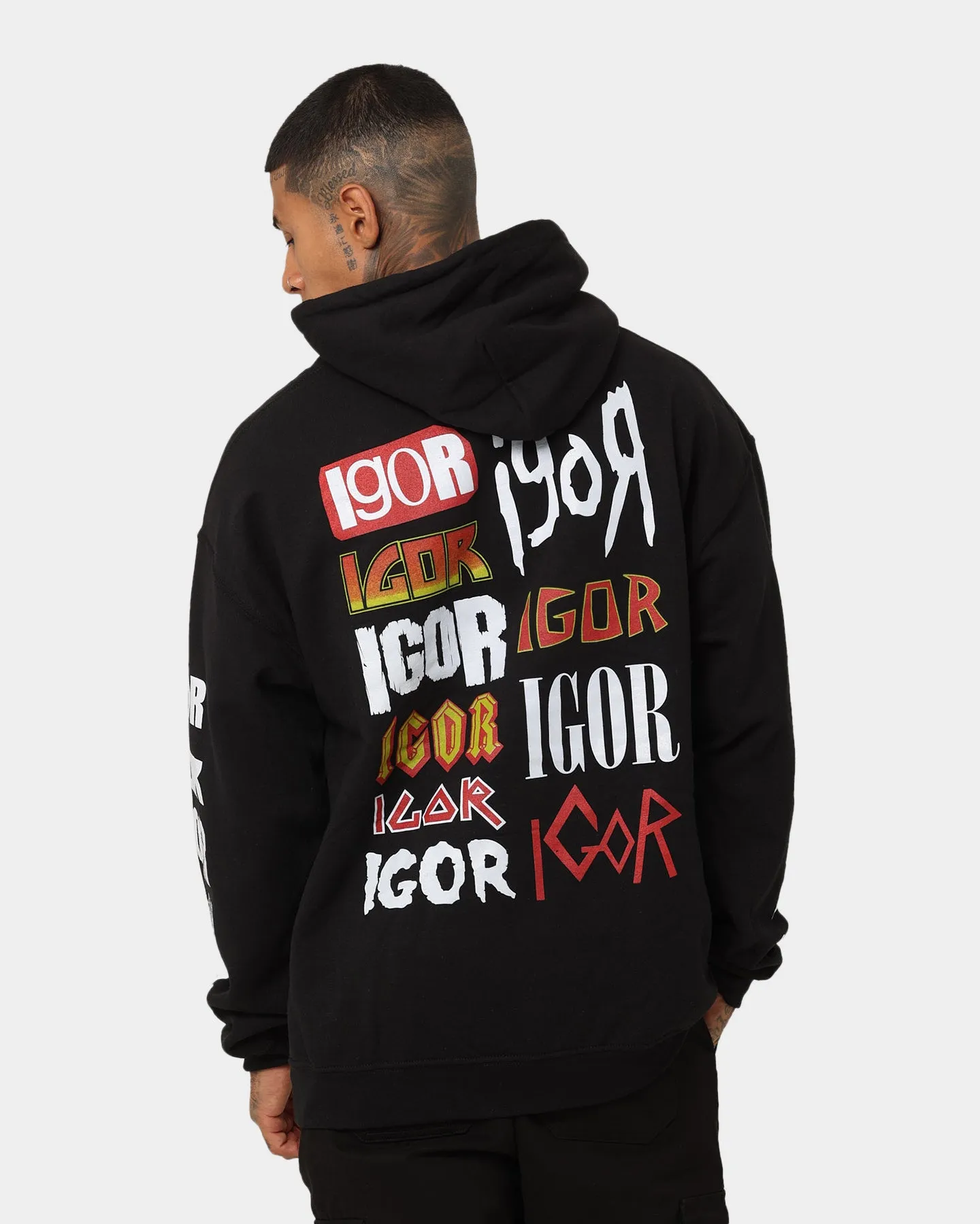 Goat Crew Stacked Logo Hoodie Black Wash