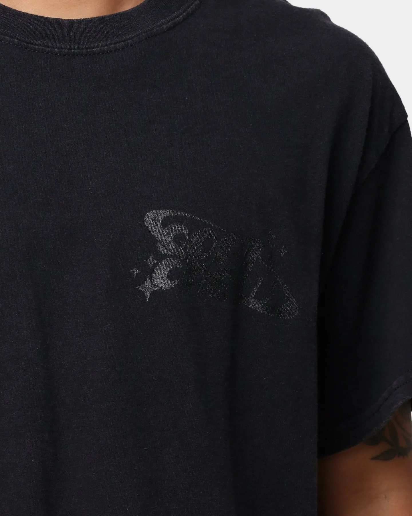Goat Crew Stacked Logo Vintage T-Shirt Black Wash