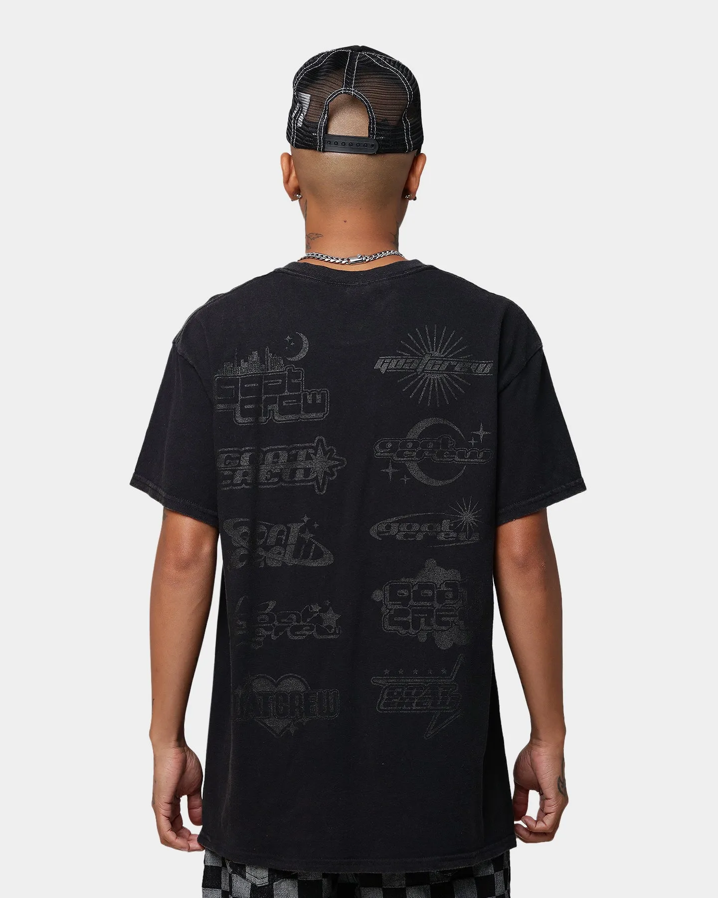 Goat Crew Stacked Logo Vintage T-Shirt Black Wash