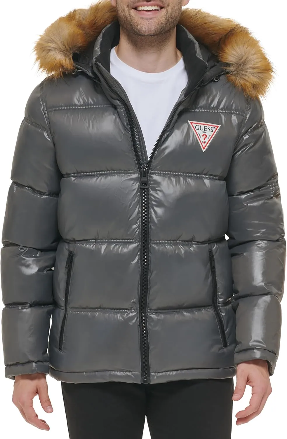 Guess Men's Warm Rain Resistant Puffer