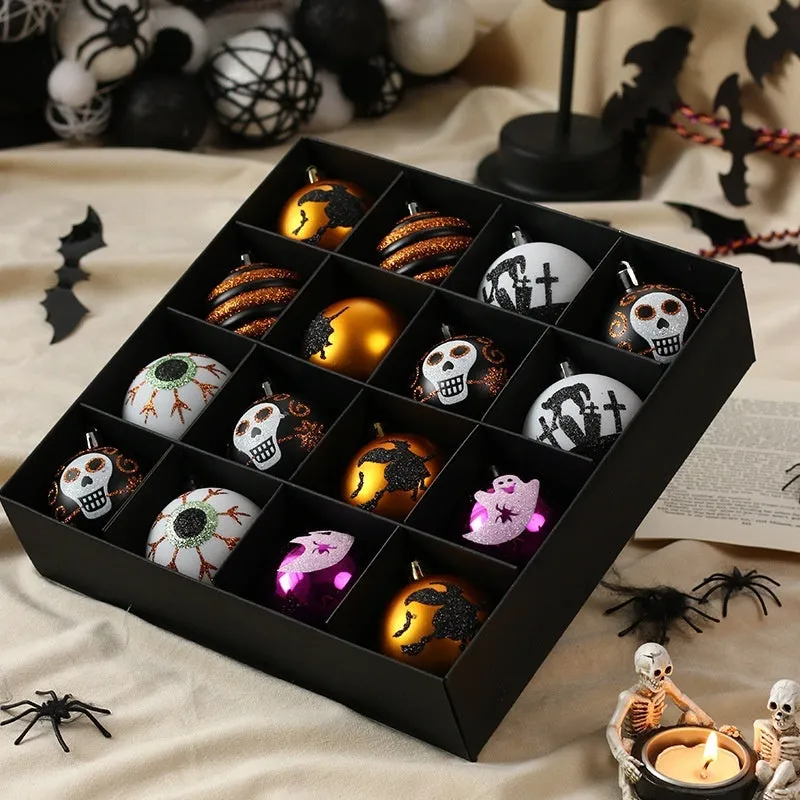 Halloween Decorations 16 Painted Ghost Festival Party Pendants