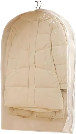 Hanging Garment Bags for Closet Storage, White Clothes Storage with Self Compression Zipper, Garment Storage Bag Protector for Hanging Clothes Storage (White S)