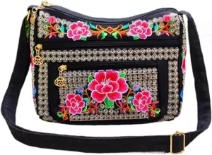Hobo Crossbody Bag for women, Vintage Ethnic Tribal Embroidered Boho Hippie Tote Handbags Shoulder Purse