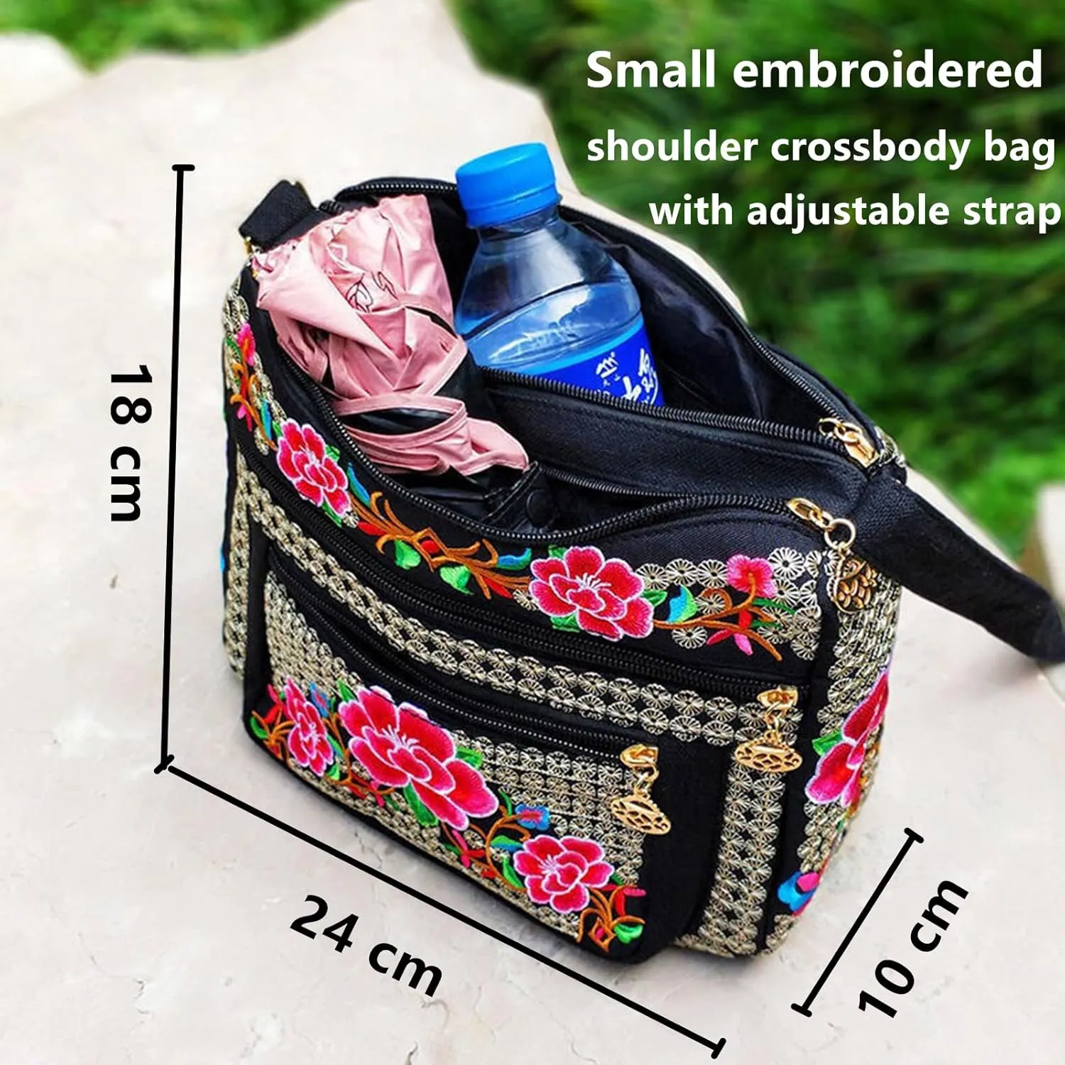 Hobo Crossbody Bag for women, Vintage Ethnic Tribal Embroidered Boho Hippie Tote Handbags Shoulder Purse