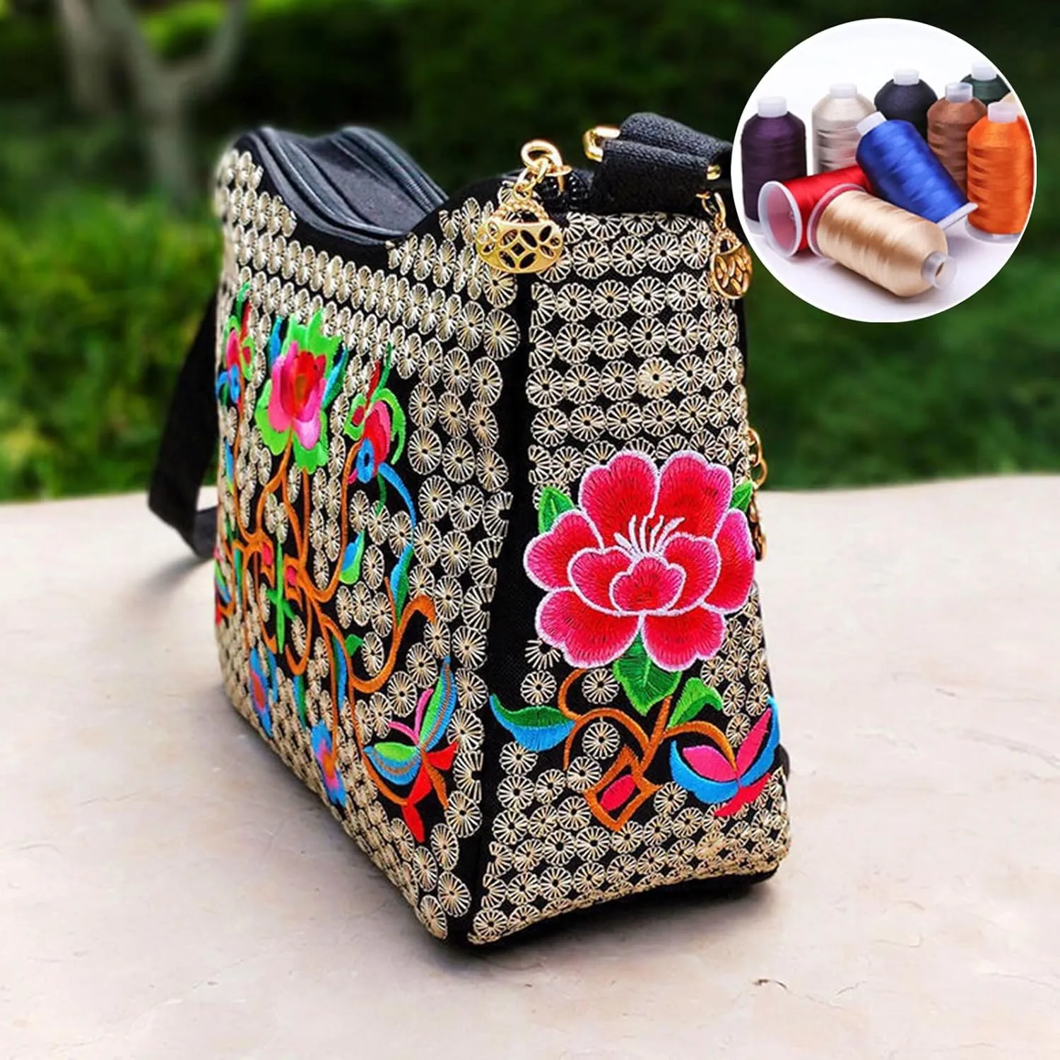 Hobo Crossbody Bag for women, Vintage Ethnic Tribal Embroidered Boho Hippie Tote Handbags Shoulder Purse