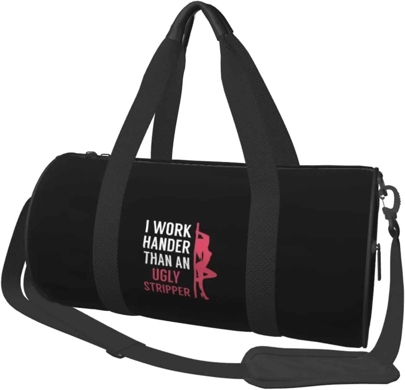 I Work Harder Than An Ugly Stripper Convertible Garment Bag with Shoulder Strap, Carry on Garment Duffel Bag for Men Women - Rolling Foldable for Travel Luggage Bags (Black)