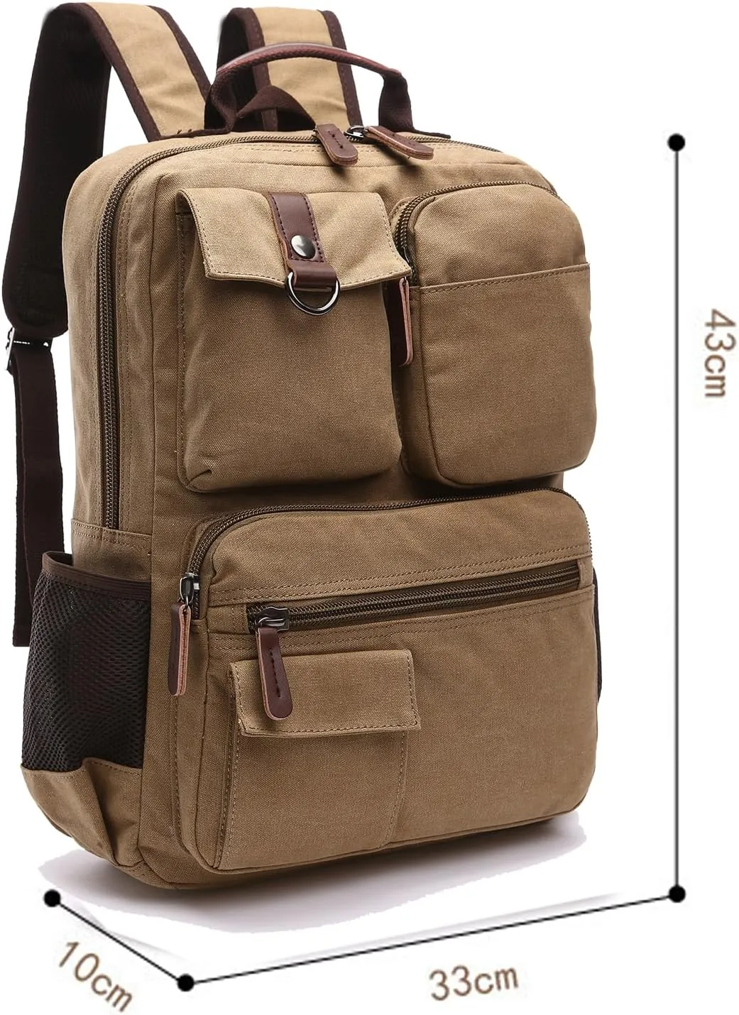IT'SCARL Men's backpack, multi-purpose pocket, sports gym bag, suitable for cycling backpack (khaki)