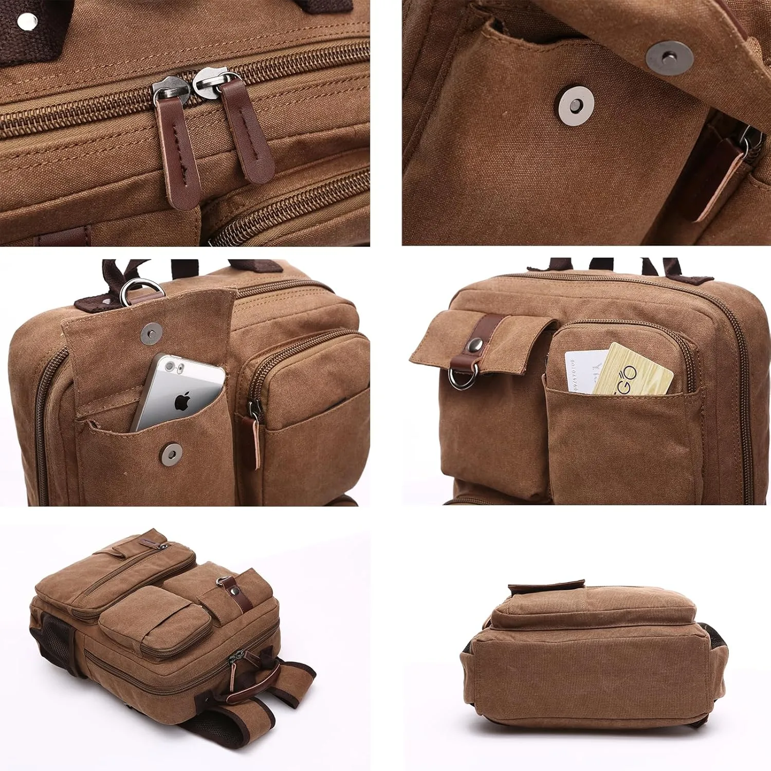 IT'SCARL Men's backpack, multi-purpose pocket, sports gym bag, suitable for cycling backpack (khaki)