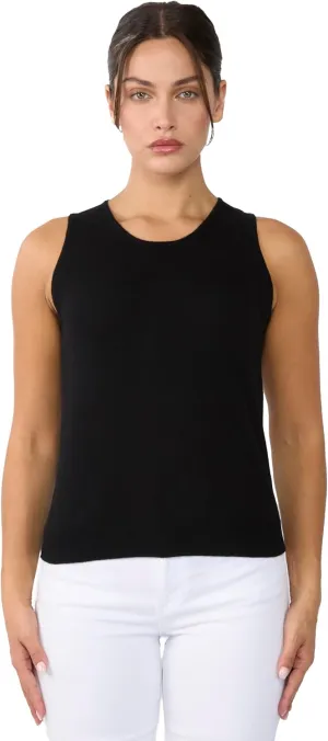 JENNIE LIU 100% Cashmere Tank Tops for Women | Sleeveless Crewneck Sweater Vest