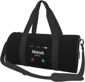 Jesus Is Calling Christian Convertible Garment Bag with Shoulder Strap, Carry on Garment Duffel Bag for Men Women - Rolling Foldable for Travel Luggage Bags (Black)