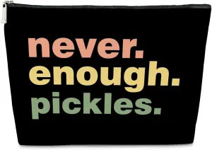 JioJio Chan Funny Pickle Gifts Makeup Bag, Never Enough Pickles PU Leather Cosmetic Bag for Purse, Stuff and Gifts for Lovers