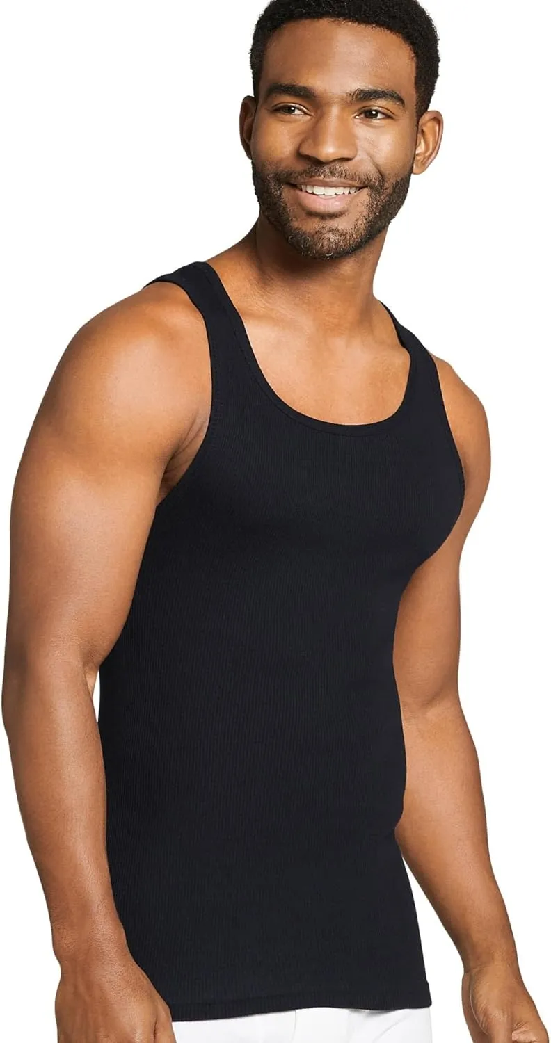Jockey Men's Undershirt 100% Cotton Big Man A-Shirt Tank - 3 Pack