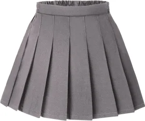 KEREDA Girls Pleated Mini Skirt High Waist Tennis School Uniform Skirts 4-14 Years