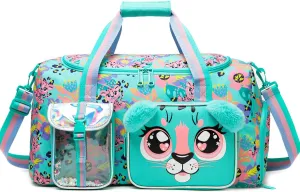 Kids Duffle Bag Girls Travel Bag for Kids Overnight Bag for Girls Dance Bag for Girls Weekender Bag Gym Bag with Shoe Compartment