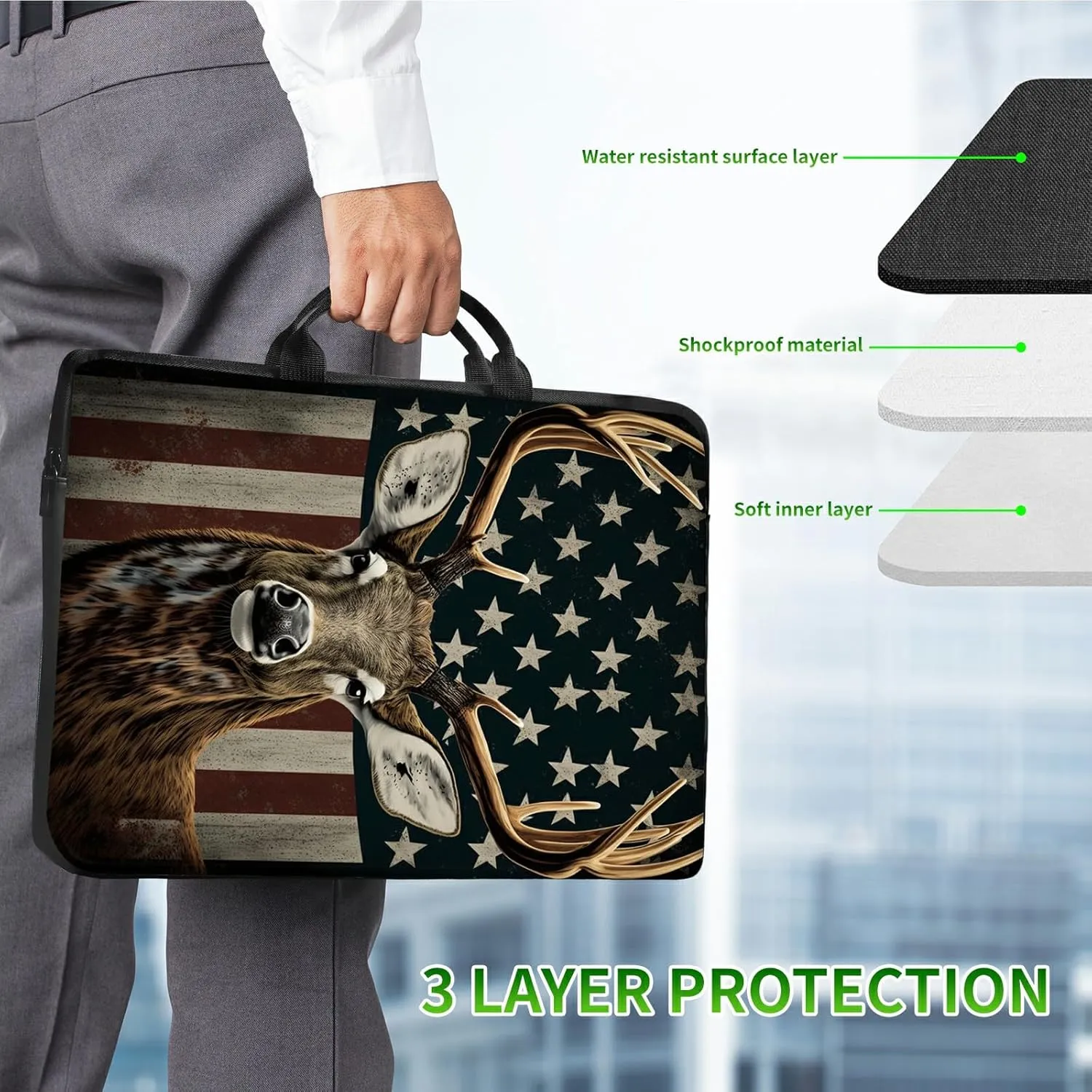 Laptop Shoulder Bag Sleeve Case for Women Men, Computer Handbag Suitable