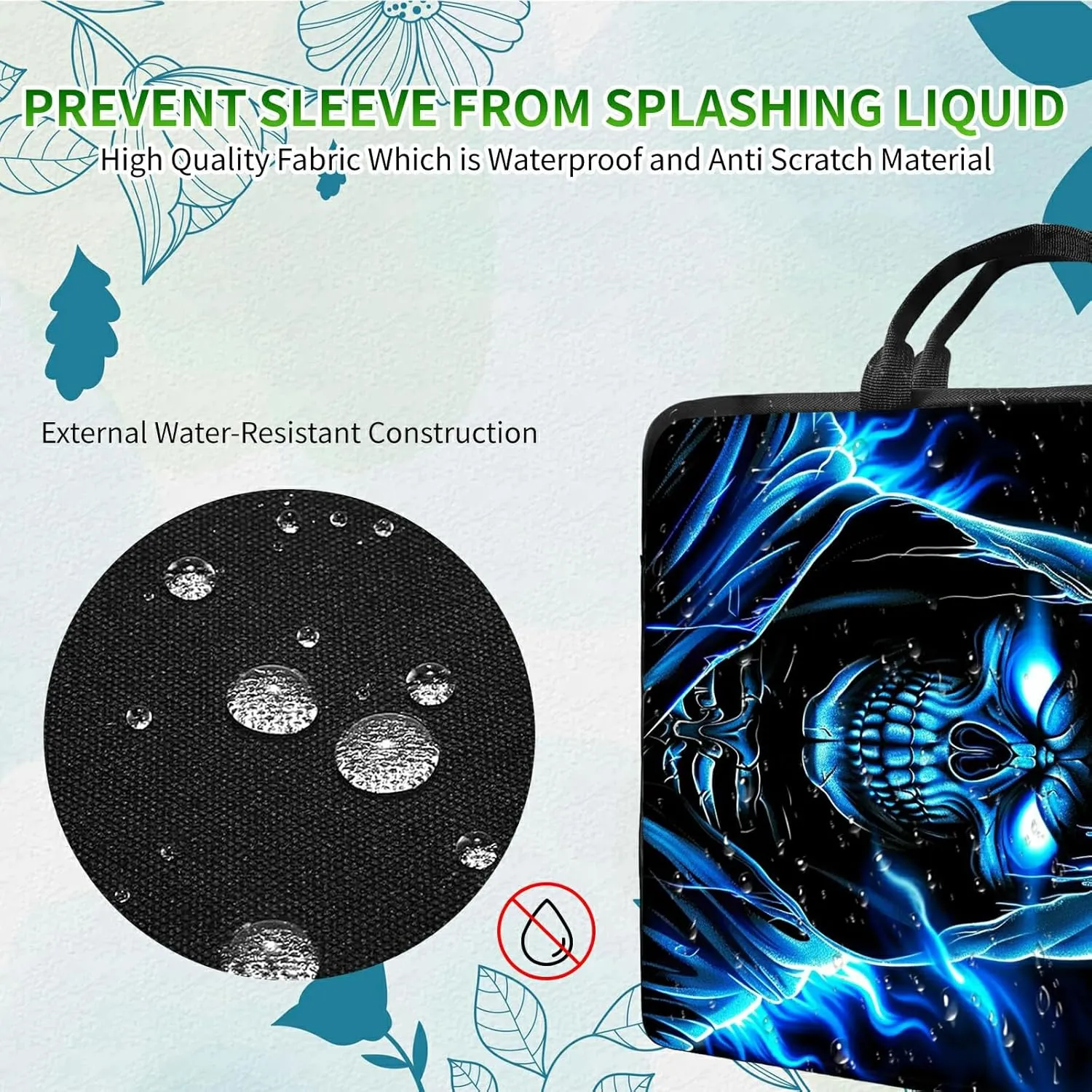 Laptop Shoulder Bag Sleeve Case, Large Capacity Waterproof PU Leather Computer Handbag