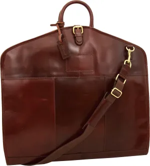 Leather Suit Carrier Bag Brandy Suiter Case Travel Dress Garment Cover Finley