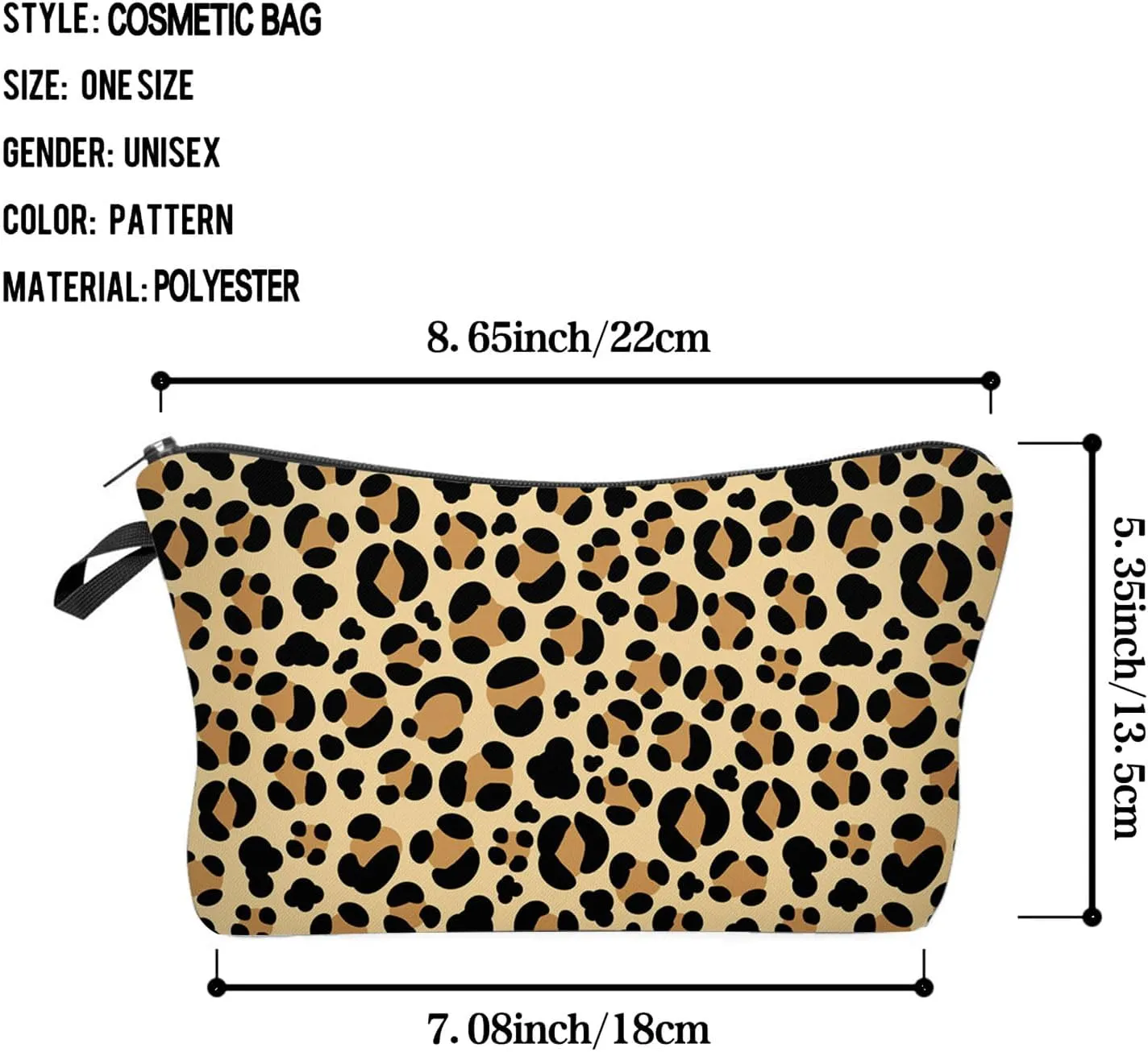 Leopard Makeup Bag Cute Small Toiletry Organizer Zipper Pouch Simple Cheetah Leopard Gifts Cosmetic Bag for Cheetah Lovers Women Friends Sisters