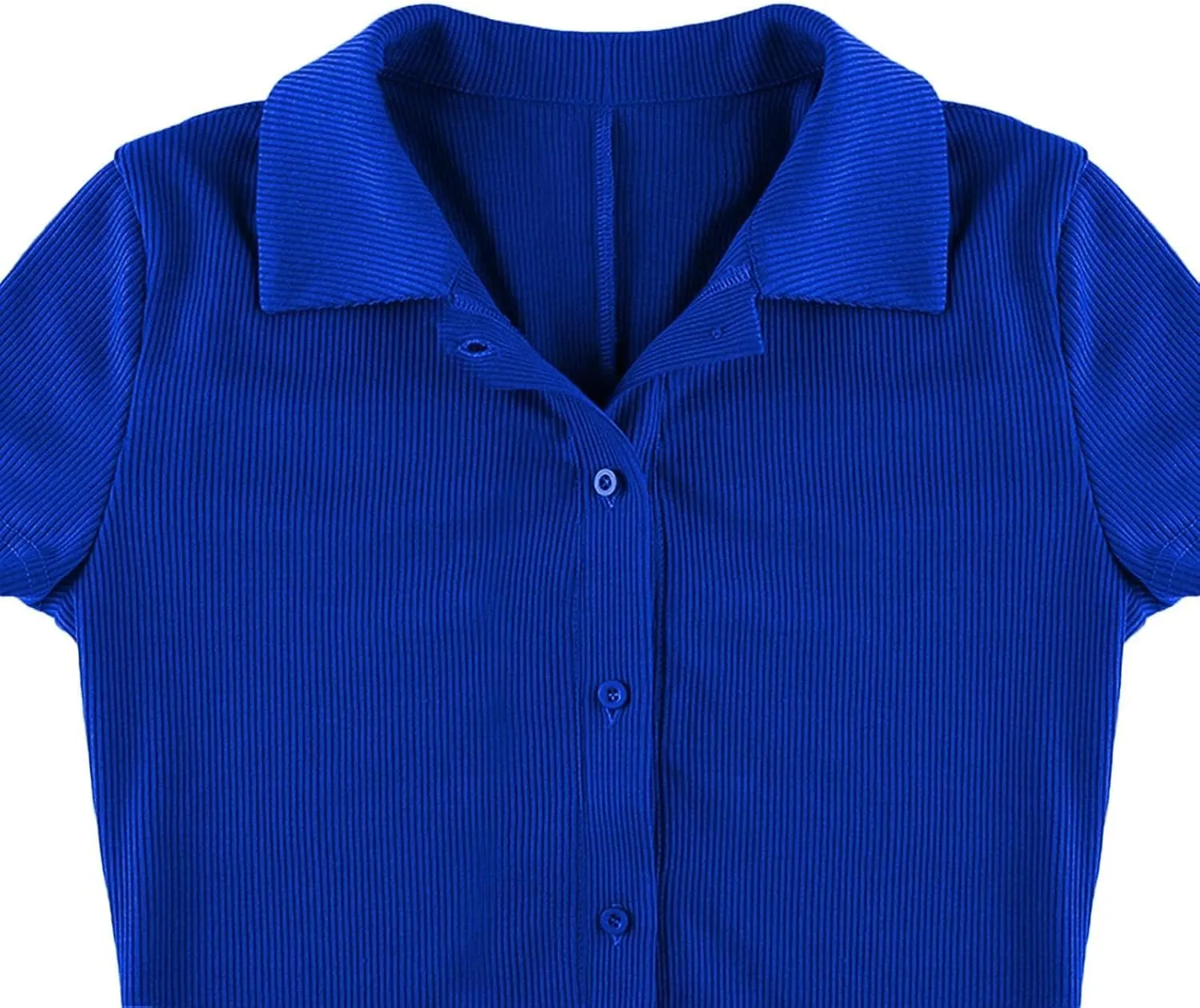 LilyCoco Womens Button Up Bodycon Romper Shorts Short Sleeve Collared Sexy One Piece