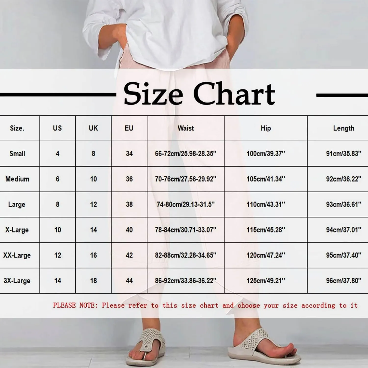 Linen Pants Women Casual Summer Cotton Cropped Tulip Pants Baggy Elastic Waisted Lounge Pants Trousers with Pockets