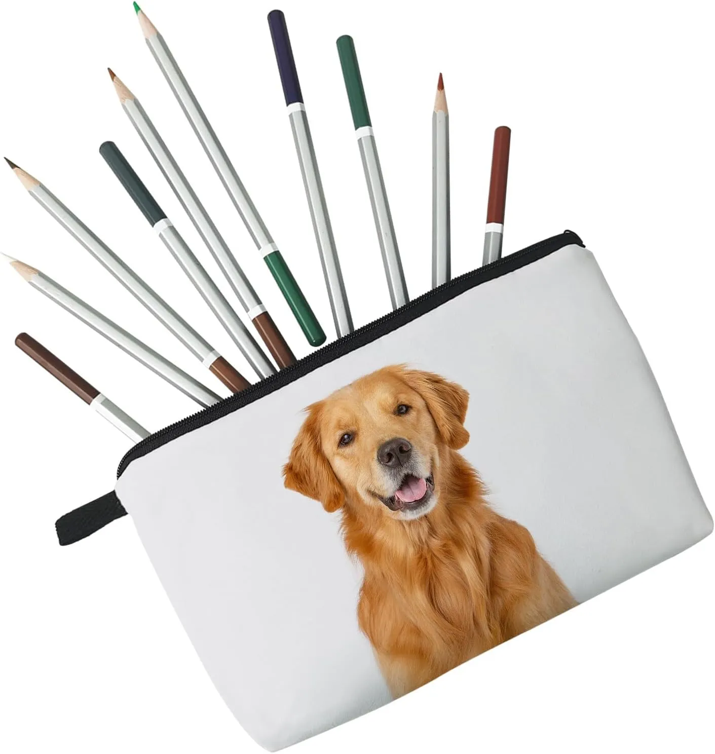 Livelhood Golden Retriever Dog Cosmetic Bag for Women - Cute Small Makeup Bag for Purse Travel Toiletry Zipper Pouch for Girls Gift for Dog Lovers