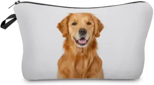 Livelhood Golden Retriever Dog Cosmetic Bag for Women - Cute Small Makeup Bag for Purse Travel Toiletry Zipper Pouch for Girls Gift for Dog Lovers