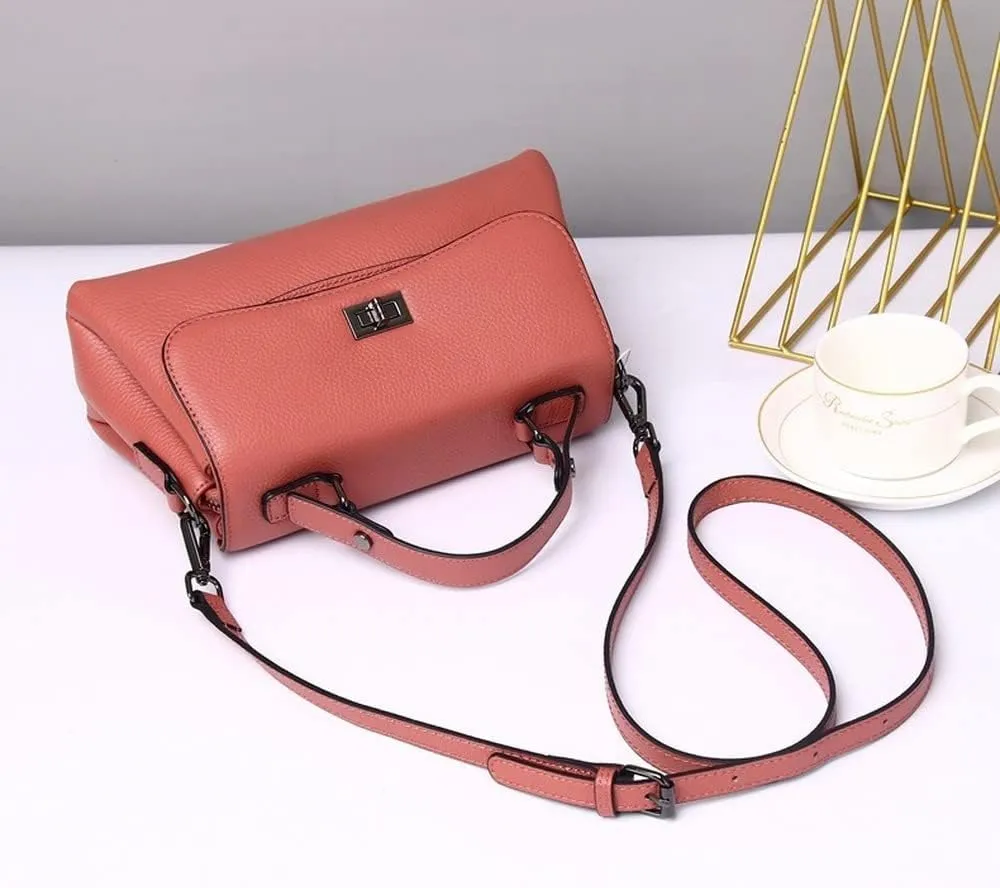 Lock Leather Square Bag Women's Unique Shoulder Bags Tote Bags Top Handle Satchel Handbags