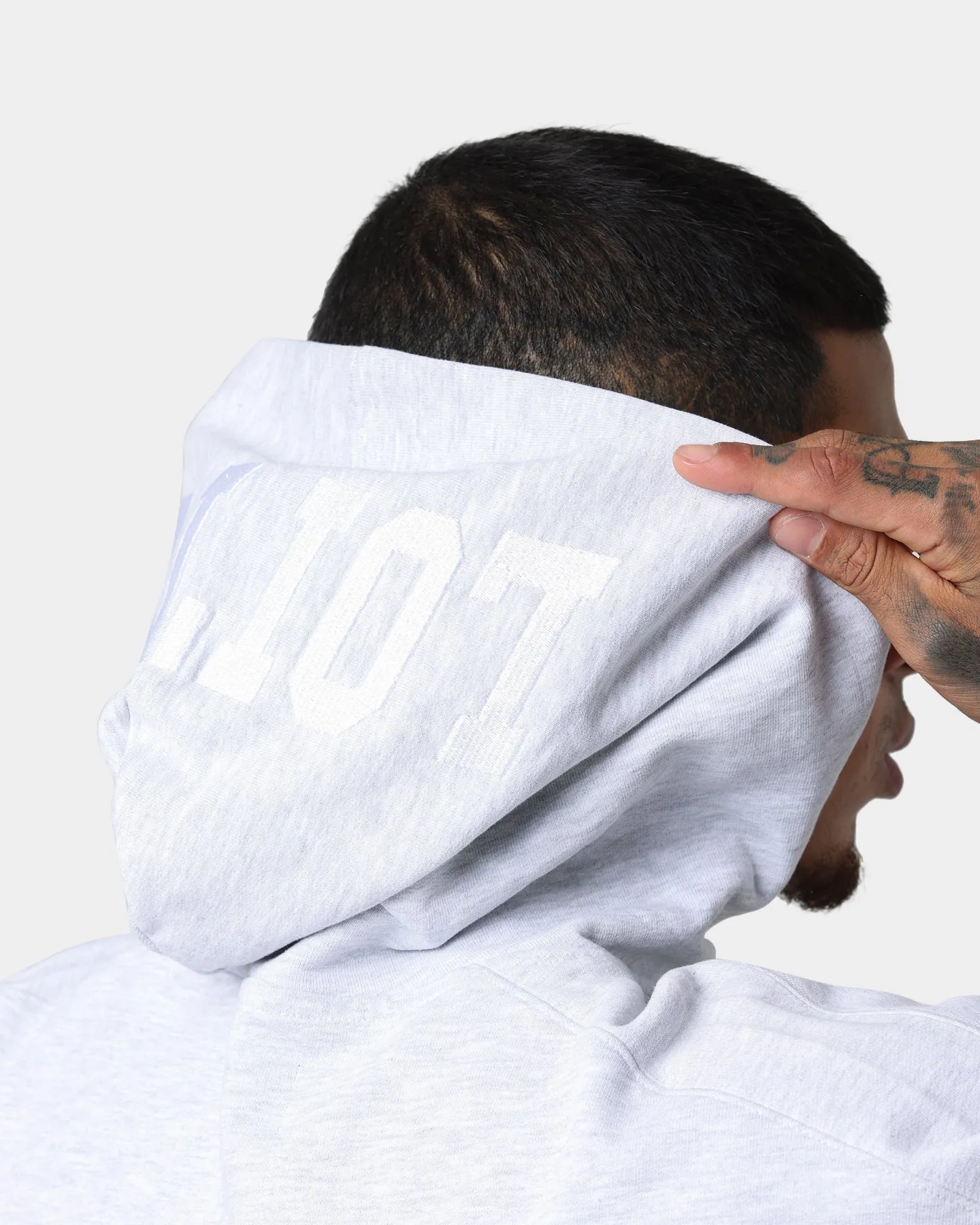 Loiter Stacked Logo Hoodie Grey