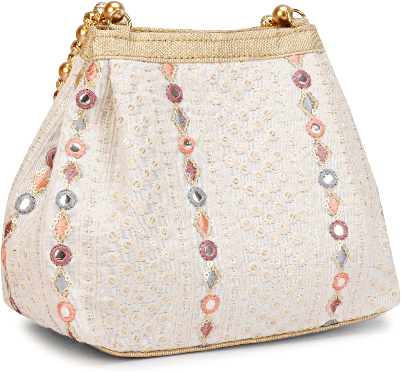 LONGING TO BUY Indian Ethnic Potli Handbag, Embroidered Evening Bag