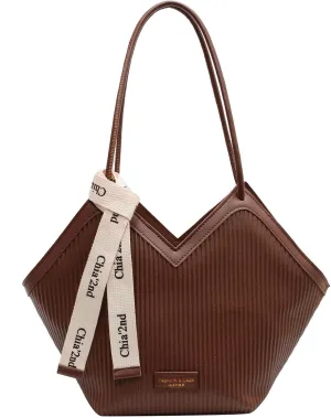 Love Heart Shape PU Artificial Leather Tote Bag for Women's Fashion Shoulder Bag and Satchel