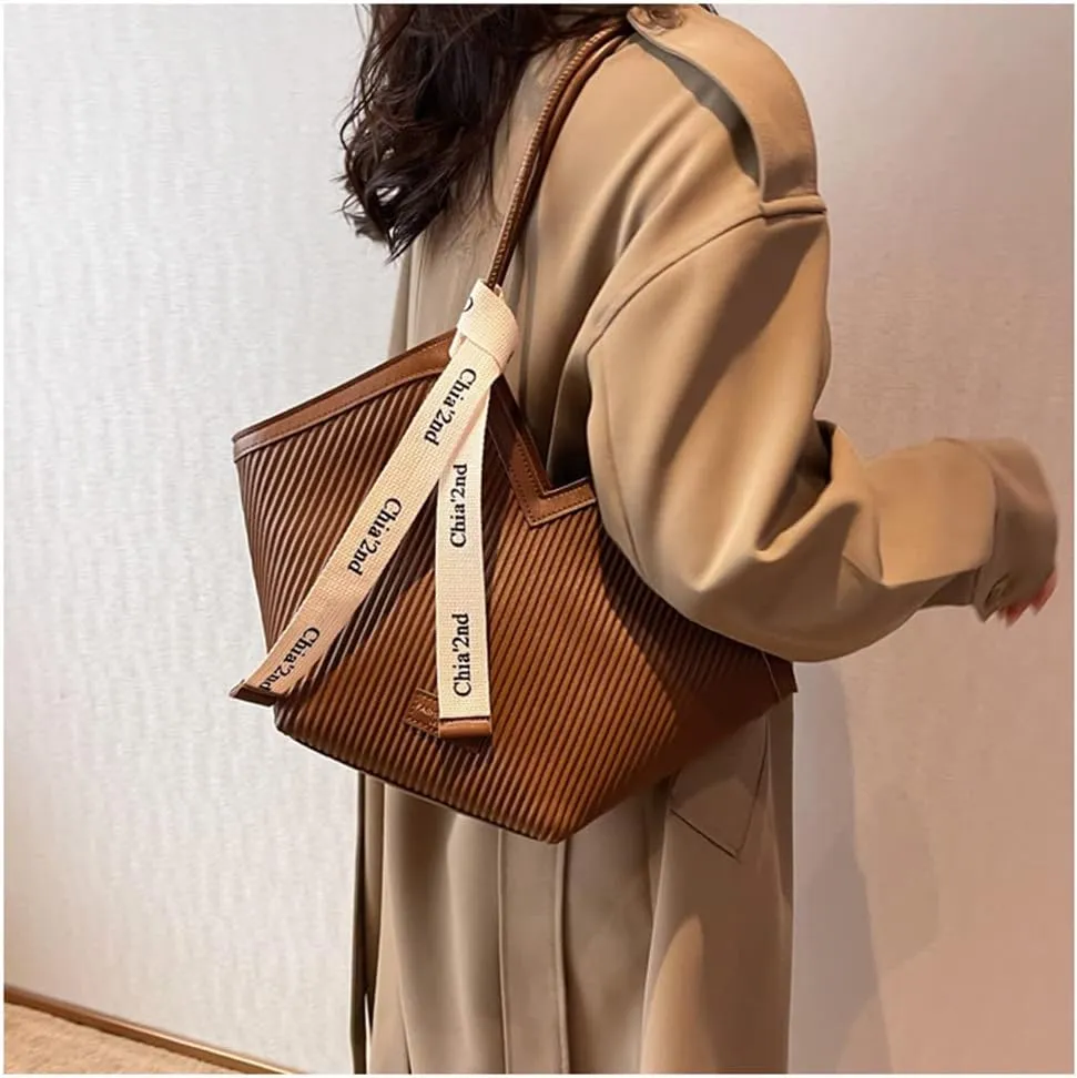 Love Heart Shape PU Artificial Leather Tote Bag for Women's Fashion Shoulder Bag and Satchel
