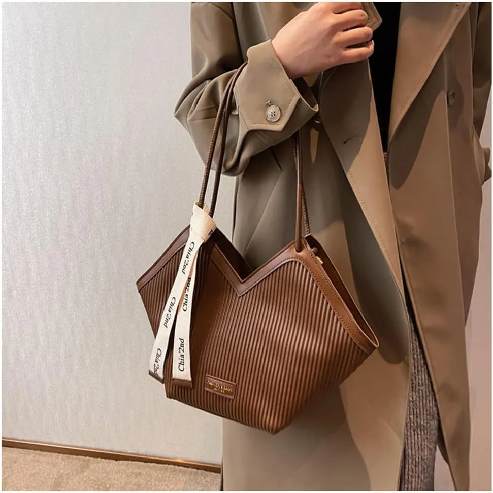 Love Heart Shape PU Artificial Leather Tote Bag for Women's Fashion Shoulder Bag and Satchel