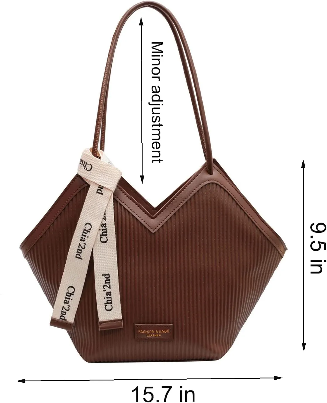 Love Heart Shape PU Artificial Leather Tote Bag for Women's Fashion Shoulder Bag and Satchel