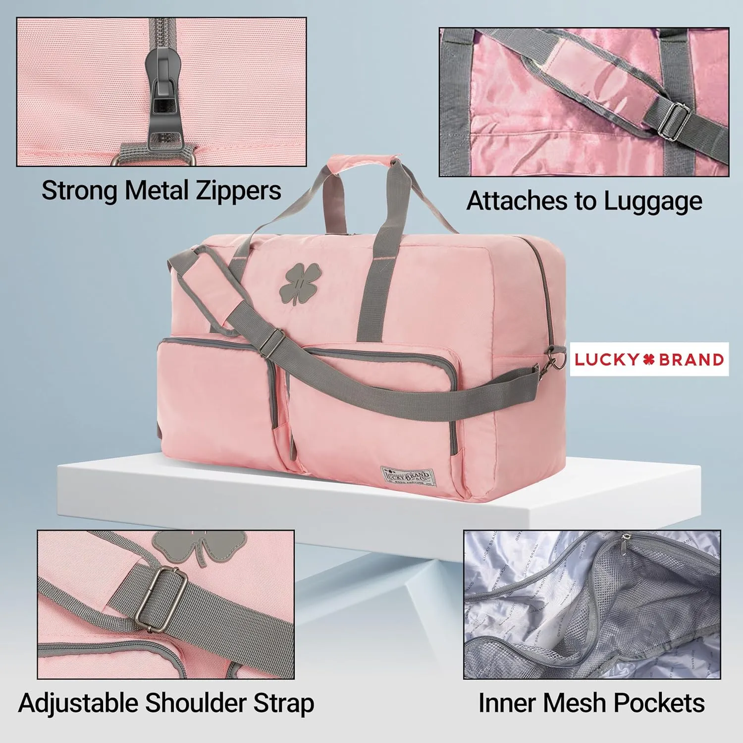 Lucky Travel Duffel Bags 115L, Gym Bag, Travel Bag & Large Duffle Bag for Men, Foldable Overnight Weekender Bags for Women & Men with Adjustable Shoulder Strap, Bridal Rose