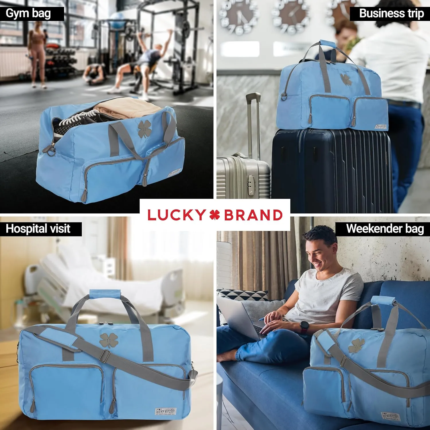 Lucky Travel Duffel Bags 115L, Gym Bag, Travel Bag & Large Duffle Bag for Men, Foldable Overnight Weekender Bags for Women & Men with Adjustable Shoulder Strap,