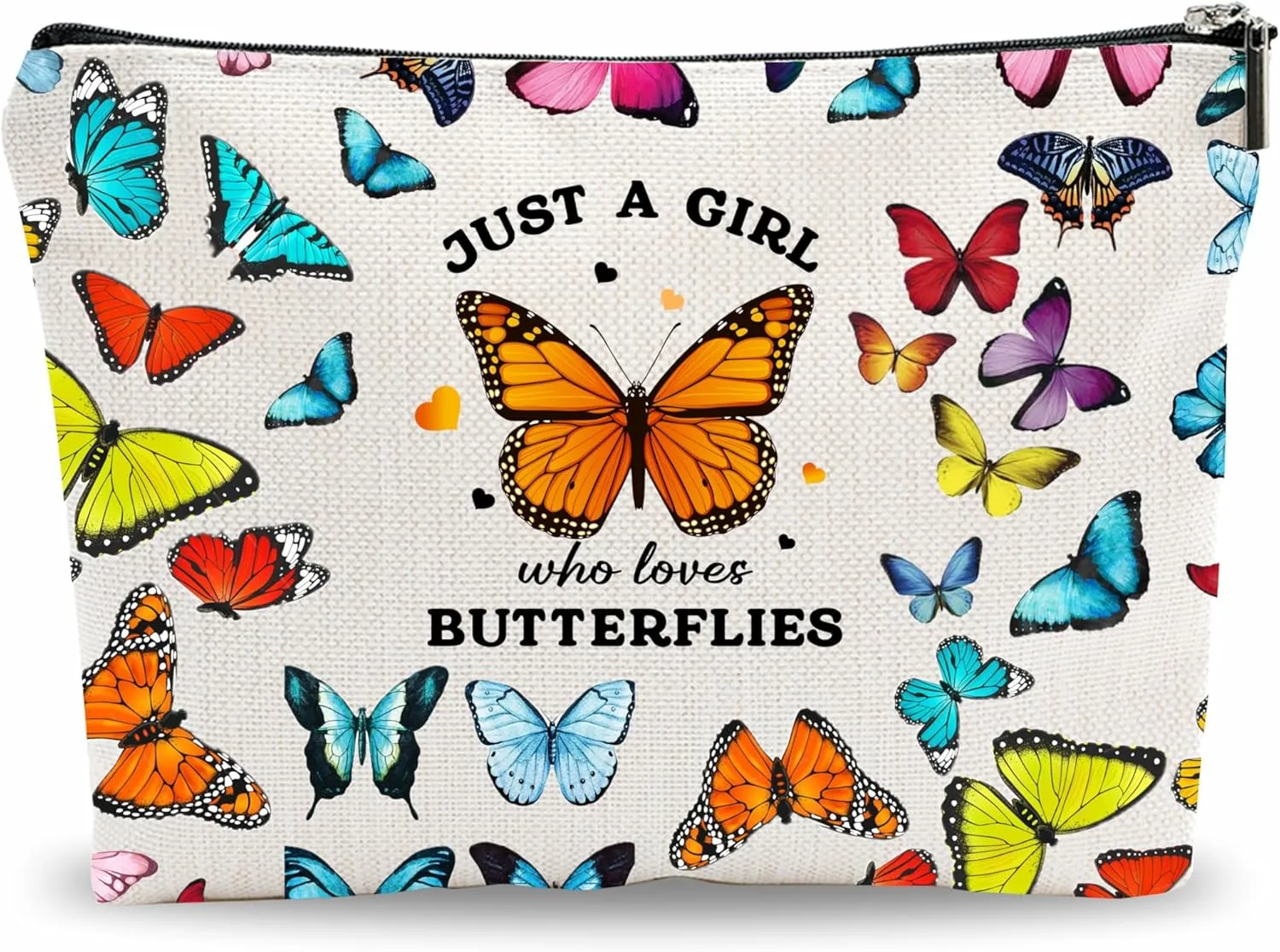 Makeup Bag Gift, Who Loves Butterflies - Full Print Cosmetic Bag, Gifts Toiletry Bag For Women, Families, Besties, Coworkers, Birthday Gift, Women Accessories - (A028)