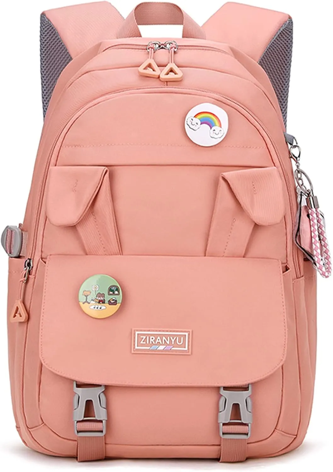 Makukke School Backpack for Women, Laptop Backpack 15.6 Inch College School Bag Anti Theft Travel Daypack Bookbag for Girls,Pink