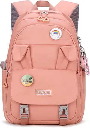 Makukke School Backpack for Women, Laptop Backpack 15.6 Inch College School Bag Anti Theft Travel Daypack Bookbag for Girls,Pink