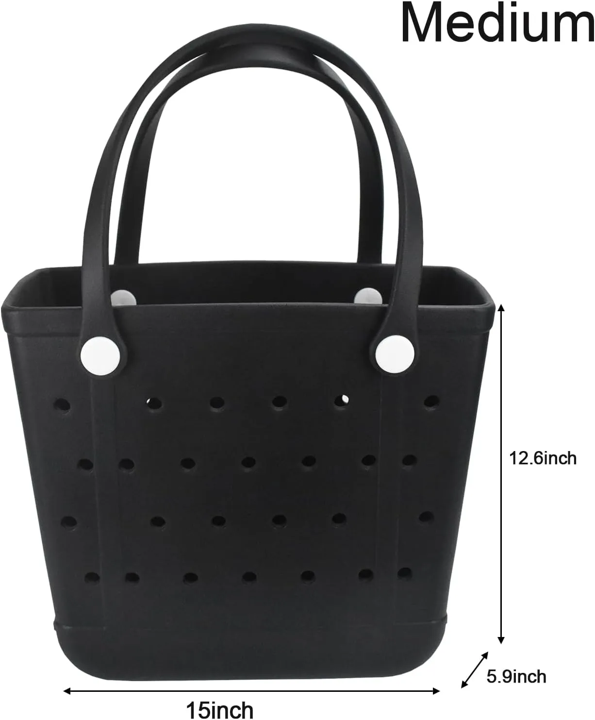 Medium Beach Bag, Waterproof Rubber Beach Bag, Washable Open Tote Bag Durable Tote Travel Bags for Outdoor Sport