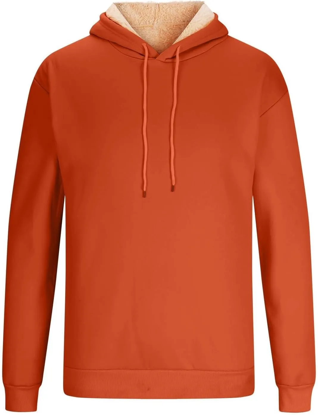 Men'S Casual Fleece Sherpa Lined Hoodie Thermal Long Sleeve Pullover Tops Heavyweight Sweatshirts