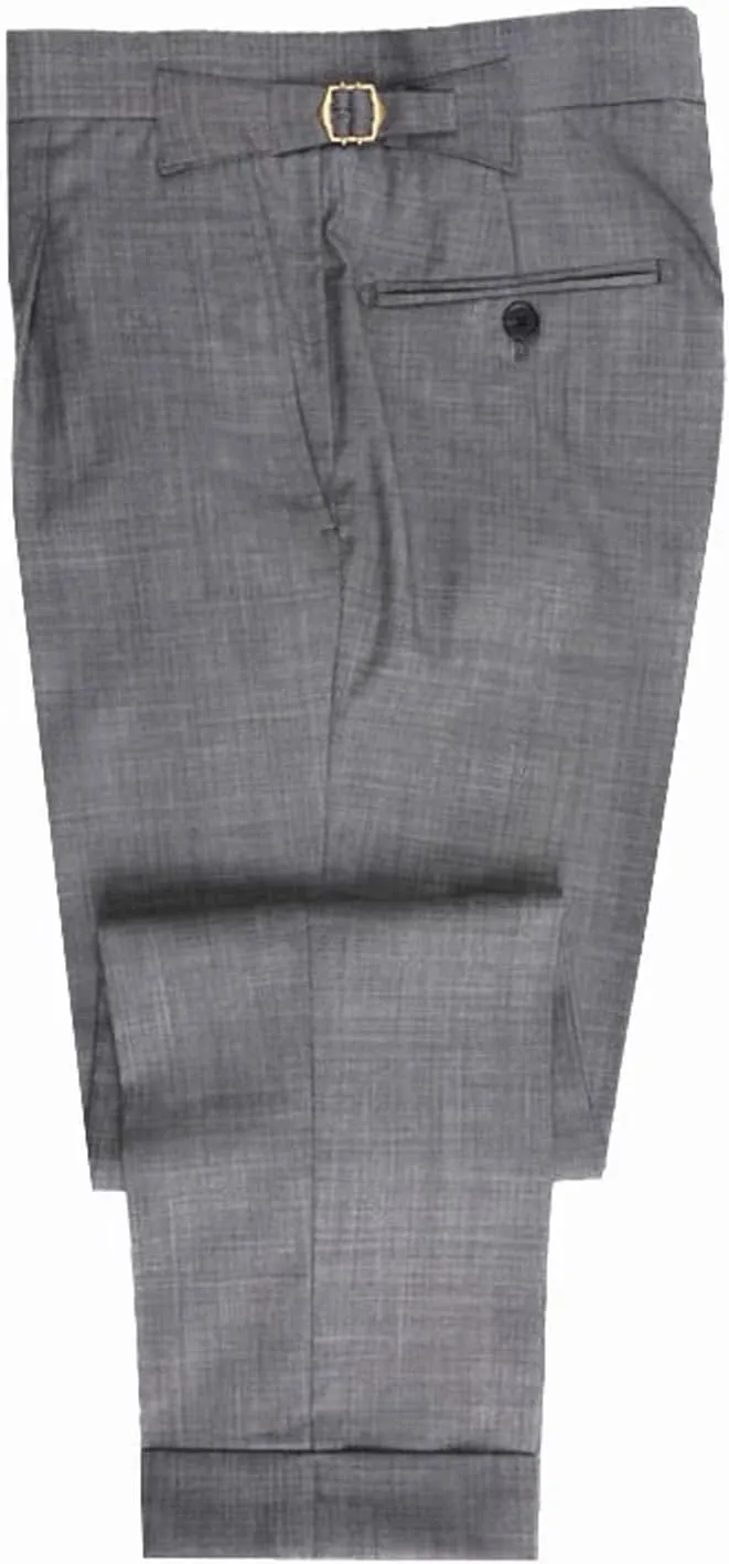 Mens Classic Casual Dress Pants Grey Wool Suit Pant Slim Fit Flat Front Slacks