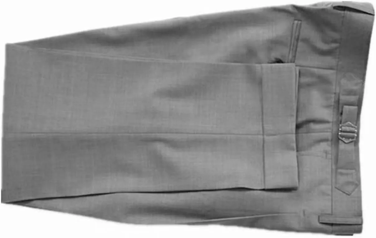 Mens Classic Casual Dress Pants Grey Wool Suit Pant Slim Fit Flat Front Slacks