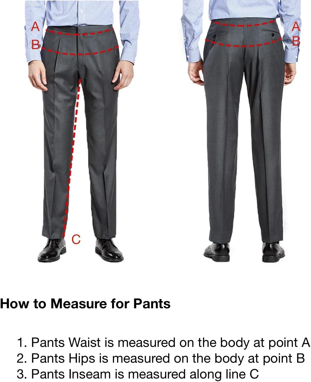 Mens Classic Casual Dress Pants Grey Wool Suit Pant Slim Fit Flat Front Slacks