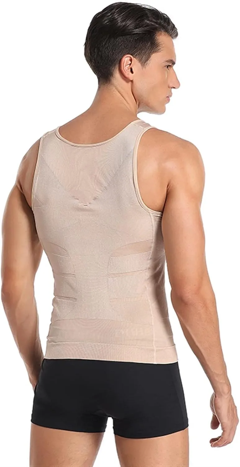Men's Sweating Vest Slim Chest Corset Sleeveless Body Shaper Weight Loss Tank Top Posture Corrector Undershirt