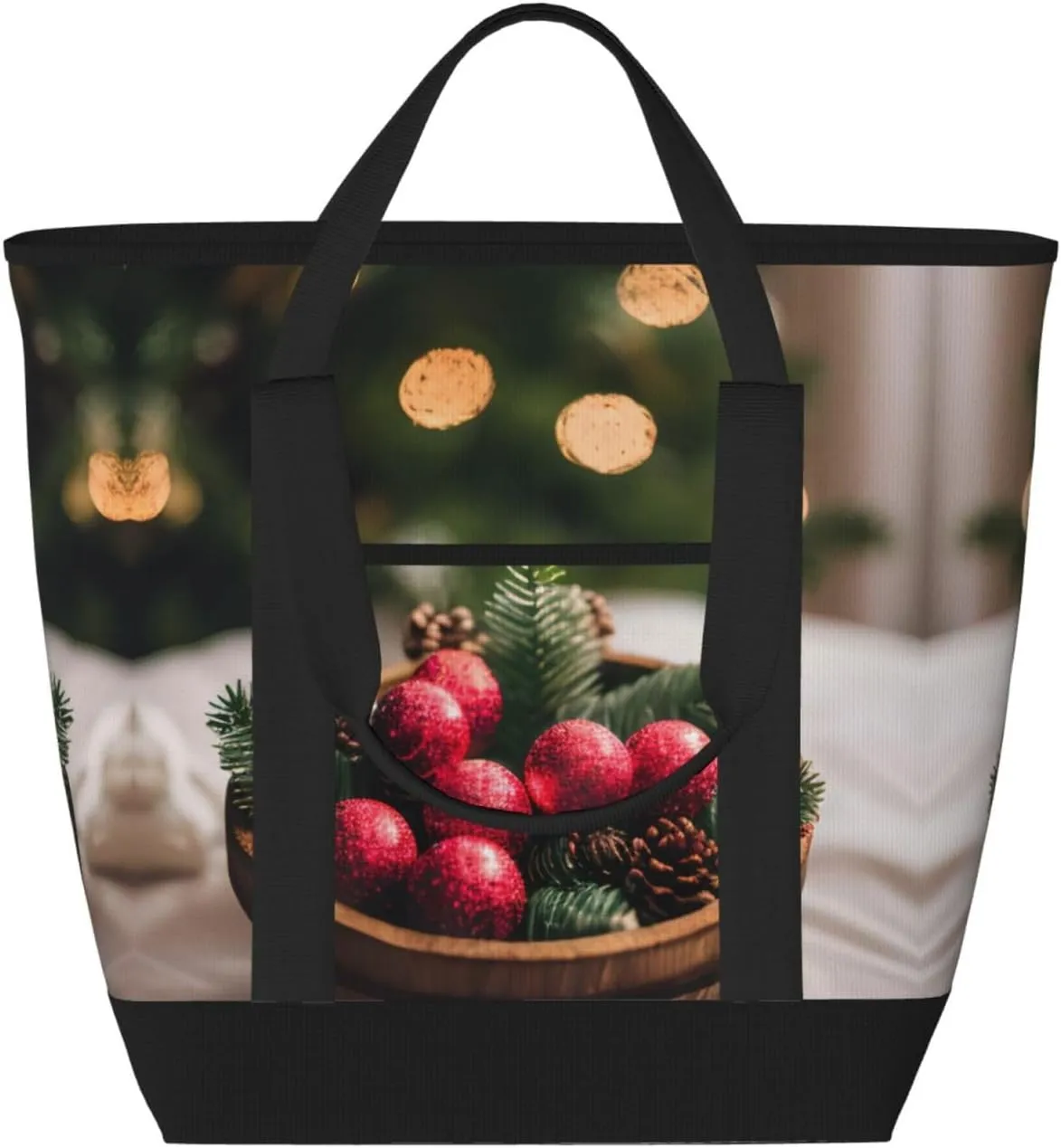 Merry Christmas Women's tote bags and reusable women's beach bags are suitable for travel insulation and cooling bags.