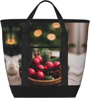 Merry Christmas Women's tote bags and reusable women's beach bags are suitable for travel insulation and cooling bags.