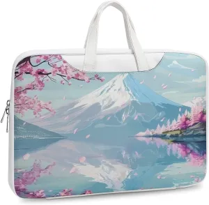 Mount Fuji Cherry Flowers Laptop Tote Bag Waterproof Computer Carrying Case Business Office Briefcase
