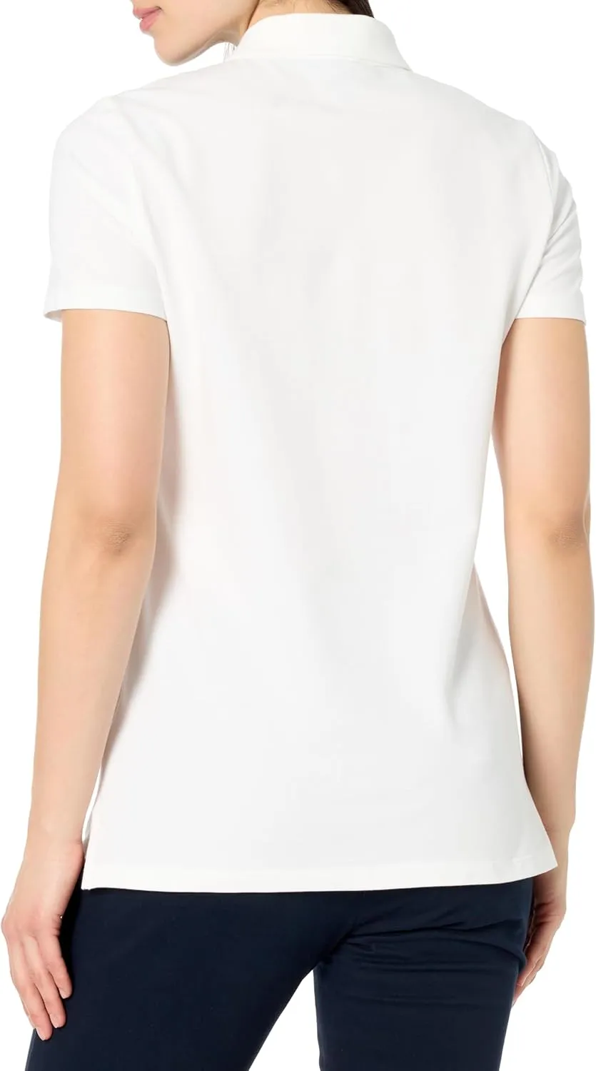 Nautica Women's Short Sleeve 1/4 Zip Placket Polo